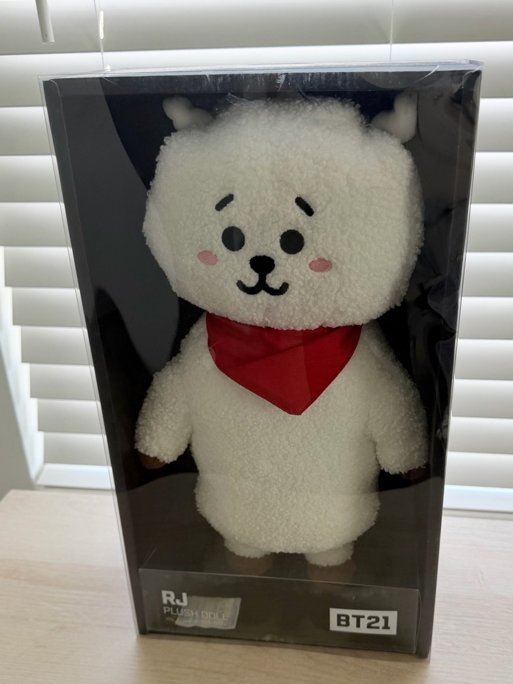 BT21 RJ Plush Toy - White with Red Bandana
